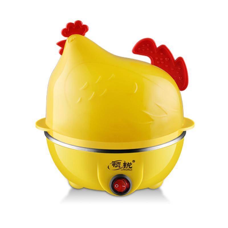 Lingrui Mini Multi-Functional Egg Steamer Stainless Steel Household Double-Layer Egg Cooker Breakfast Machine Small Appliance