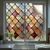 Statische Glasfolie, Fensterfolie mit farbiger Glasstruktur, UV-lichtblockierende, wasserdichte, staubdichte Sichtschutzfolie für die Heimdekoration