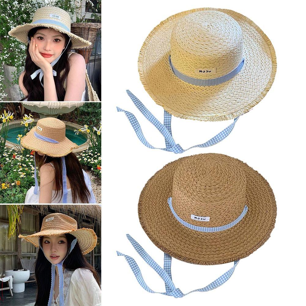 

Wide Brim Straw Hat Straw Weave Sun Cap High-quality Beach Cap
