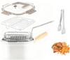 Deep Fryer, Square Frying Pot with Basket and Lid Portable Deep Frying Pan with Handle Oil Strainer Po