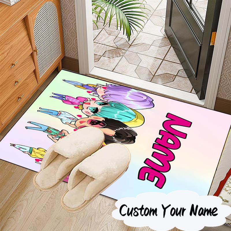 Custom Name Fantasy Night Trio K-Pop Carpet, Chair Rug,Area Rug for Office Bedroom living rooms bedroom, Doormat decor Christmas fan gifts