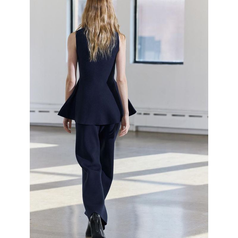 Za2025 Spring New Women's Clothing round Neck Sleeveless Tops 5536173 High Waist Loose Pants 5536174