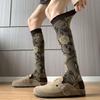 Fashion Vintage Floral Stockings Spring Autumn Cotton Elastic Breathable JK Boots Long Tube Socks Ladies Ruffle Knee High Socks