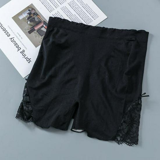 

High-Waisted Women s Summer Lace Tummy Control Three-Quarter Shorts - Anti-Exposure, Plus Size, Korean Style. One Size 80-140 Jin чорний