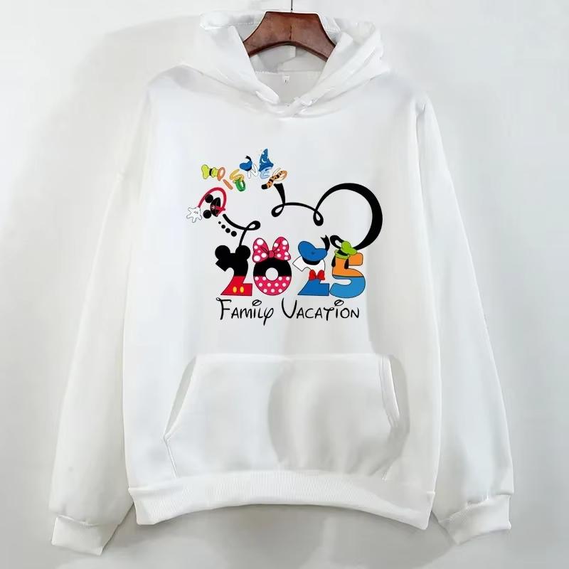 Fashion 2025 Disneyland Travel Graphic Hoodies Disney Family Vacation Printed Hoodies Autumn Pullover Tops Women Sweatshirt
