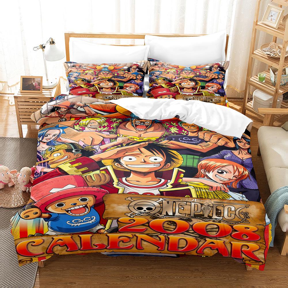 Bedding Three-Piece Set 3D Digital Printing Cartoon Polyester Abrasive Quilt Cover