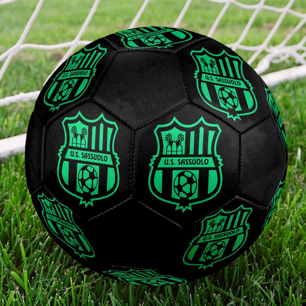Sassuolo FC Size 5 Soccer Ball, Machine-Stitched PVC, Durable & High Bounce, All Ages Fit, Fan Merchandise, Matches & Outdoor Use.