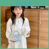 Borsa a tracolla coreana alla moda per bambini con fiocco di perle e grazioso design floreale per bambini