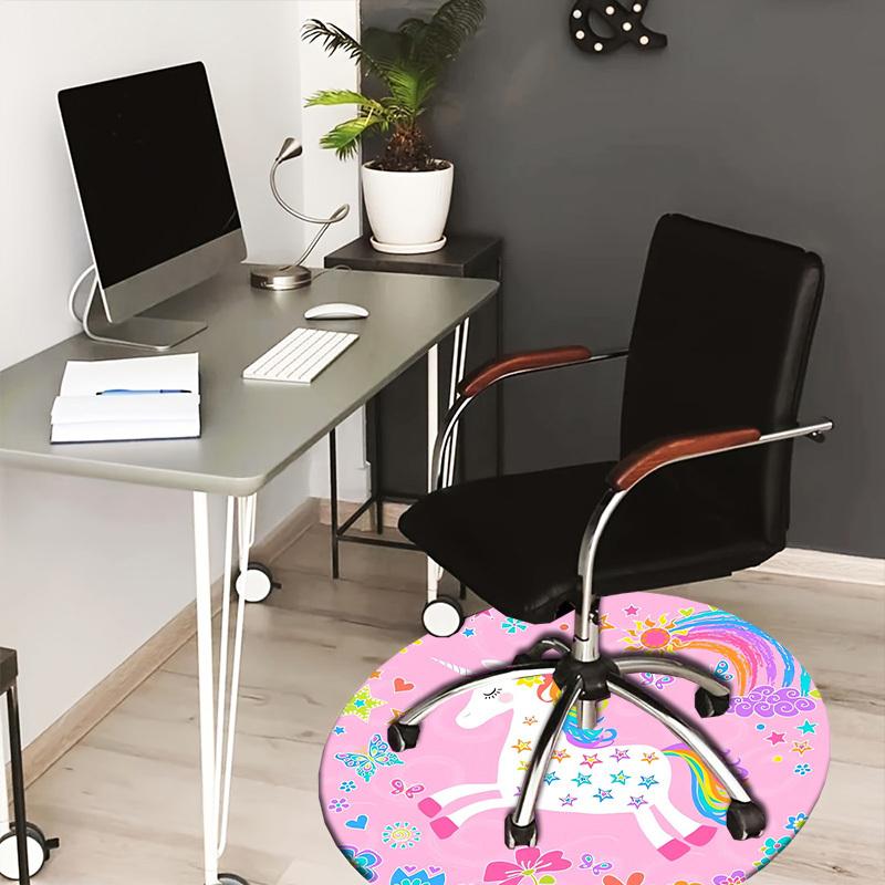 1pc Office Carpet Chair Mats Unicorn Fantasy Garden Party Perfect for Decorating Office Chairs, Living Rooms, Or Bedrooms