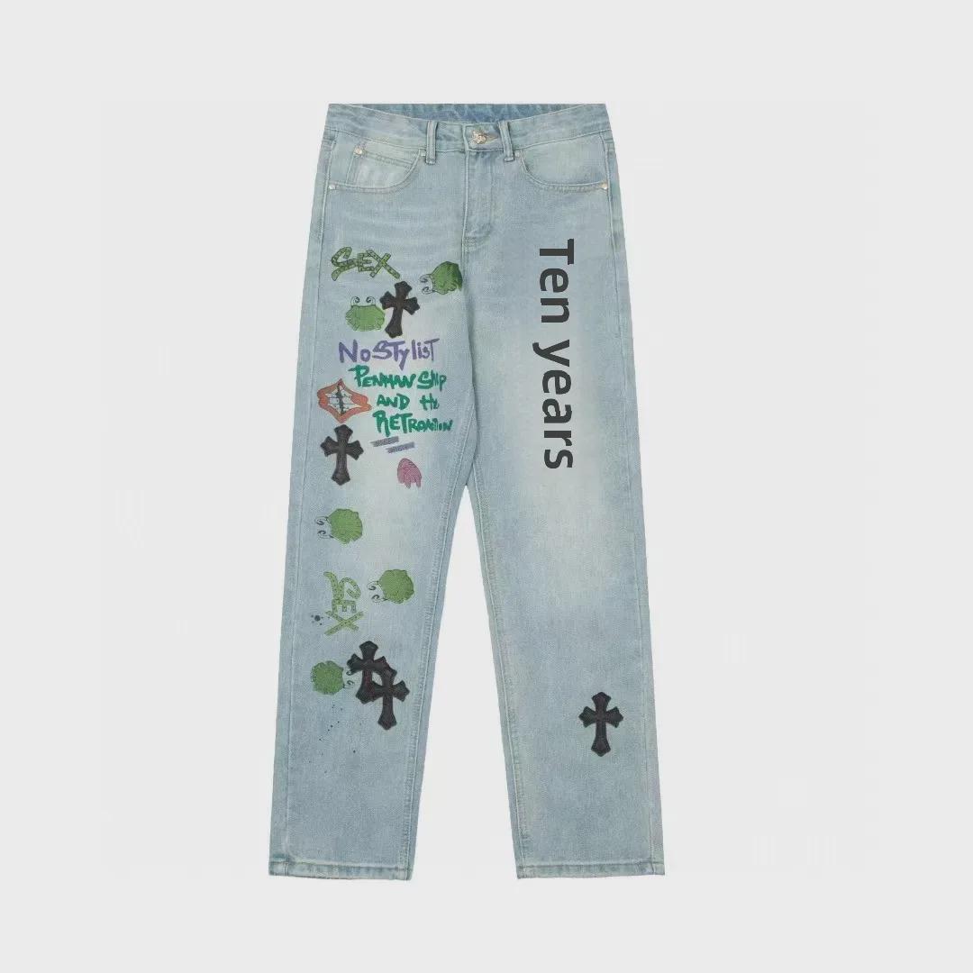 

23SS Unisex Leather Jeans for Spring/Summer 34