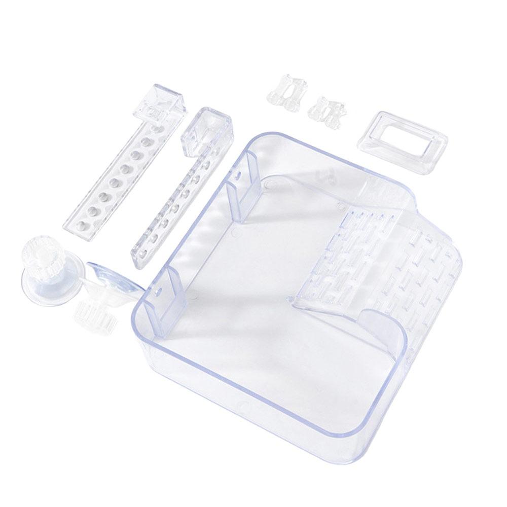 Transparent Acrylic Turtle Sunbathing Platform with Basking Area Suction Cup Turtle Drying Platform Floating Dock