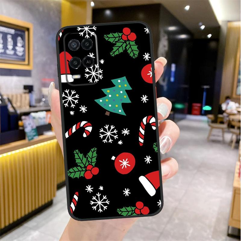 Christmas Snowflakes Case For Oppo A96 A76 A16 A17 A18 A60 A80 A40 A38 A58 A78 A98 A94 A74 A54 A15 A57 A77 A5 Pro