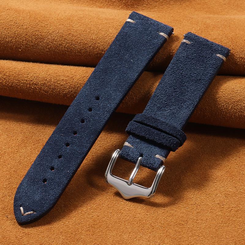 Hochwertiges Echtes Leder Uhrenarmband 20mm 22mm Uhrenband Vintage Wildleder Schnellverschluss Federsteg Armband für Herren Damen