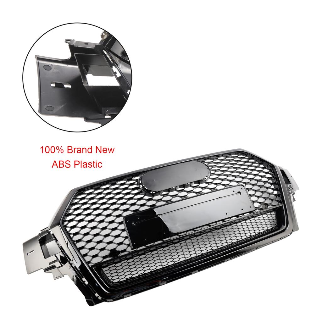 Gloss Black Front Bumper Radiator Vent Mesh Grille Grill Fit Q7 2016-2019
