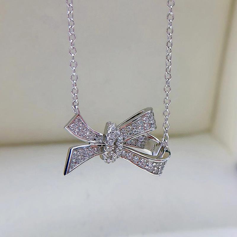 

Lulu Tong Bow Silver Pendant Necklace - 2022 Light Luxury Women’s Style 925 Silver