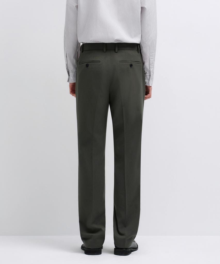 MUSINSA STANDARD Semi-Wide Hidden Banding Slacks [Dusty Khaki]