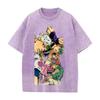 JoJo's Bizarre Adventure Johnny Gyro Diego Printed Tee Men Women Vintage Washed T-shirts Cotton Streetwear Short Sleeve Clothing