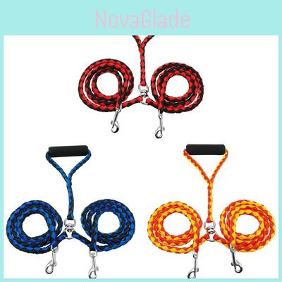 Pet Dog Double Lead With Pp Braided Rope For Walking And Training