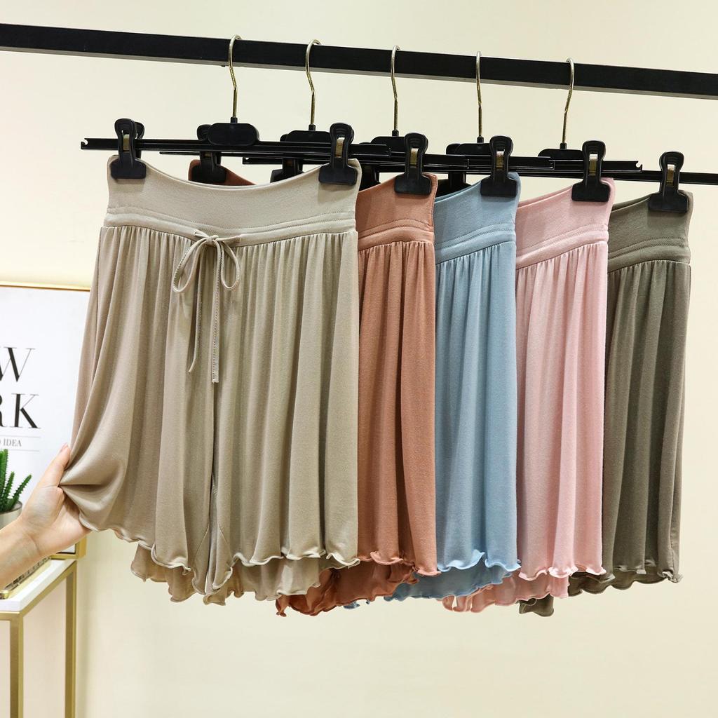 Women's Modal High-Waisted Lace-Up Summer Pajama Shorts