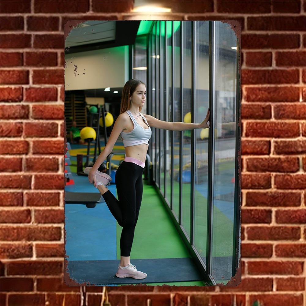 HD Metall Blechschild Strand Bikini Mädchen Rückansicht Tropische Wanddeko für Bar Man Cave