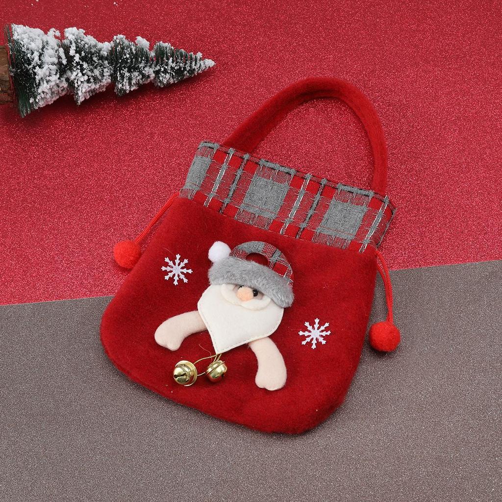 Christmas Gift Bag Tote Bag with Bell Old Man Apple Bag Christmas Child Gift Bag