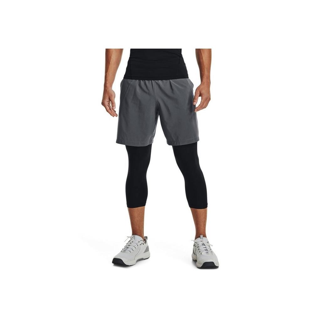 Under Armour Letter Print Woven Sports Shorts Men Bottoms Grey 1370388-012