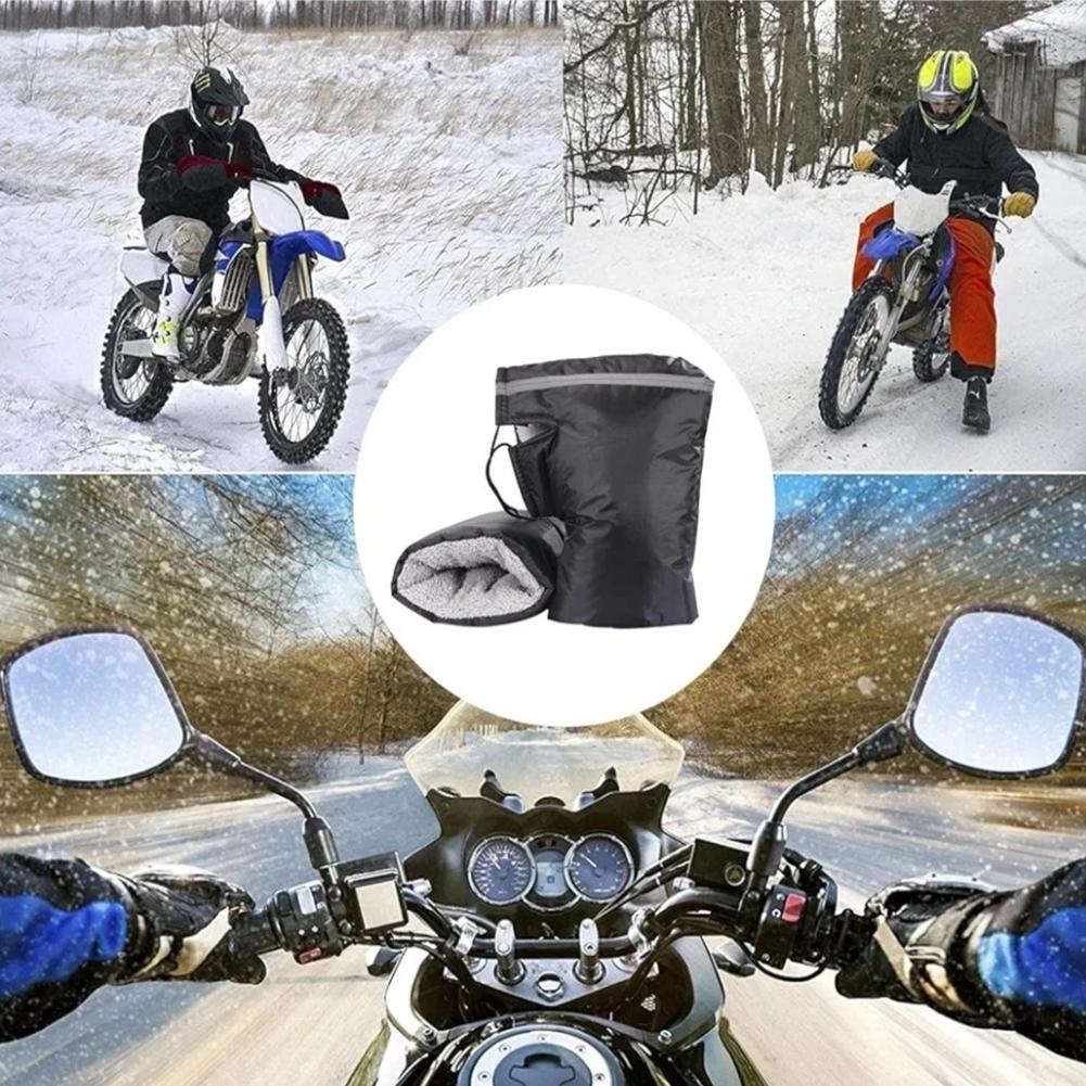 Motorcycle Hand Muffs Winter ATV Snowmobile Hand Muffs Scooter Handlebar Thermal Gloves Protective Windproof Thicken Handlebar