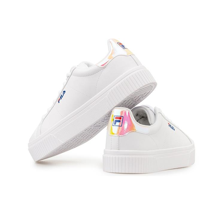 FILA Court Deluxe Fabric Synthetic Leather Versatile Street Skate Low Top Sneakers Women sneakers White T12W034304FWT