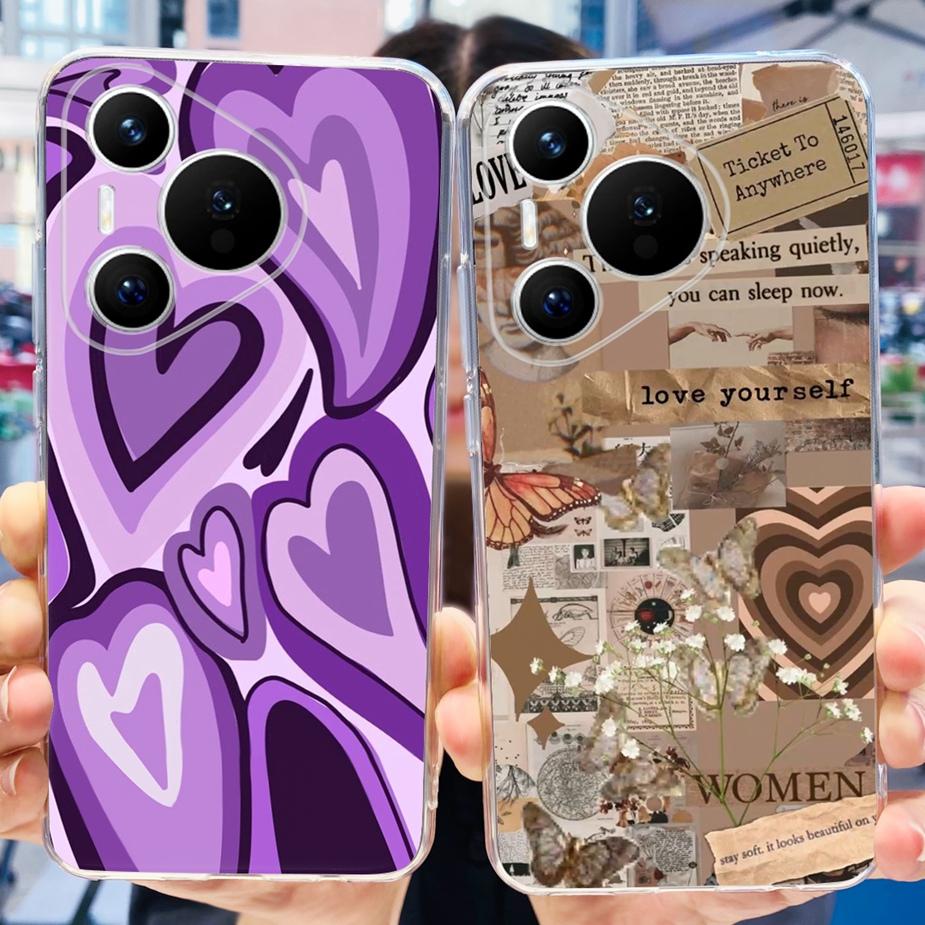 For Huawei Pura 70 Pro Plus Case Stylish Painted Cover Clear Silicone Phone Cases For Huawei Pura 70 Pro Pura70 Pro+ Soft Fundas
