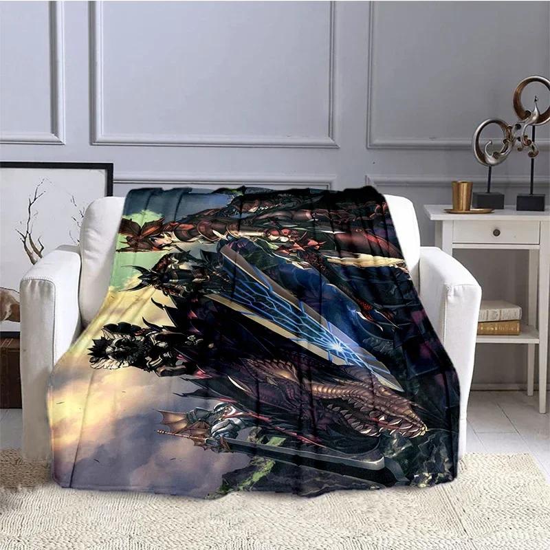 Game Monster Hunter Dragon Blanket for Children, Flannel Blanket, Soft and Comfortable, Home and Travel, High Quality