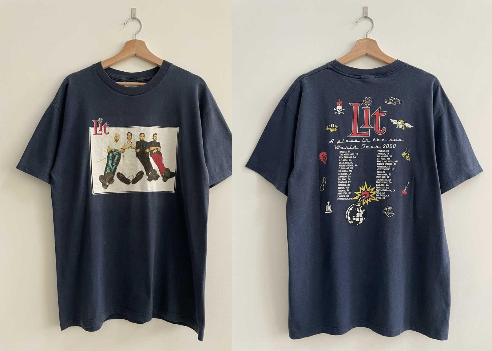 2 Sides Lit Band Black Cotton Shirt Full size S-5XL Unisex TH291 XXL