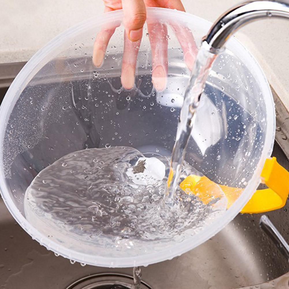 Microwave Oven Oil-Proof Heating Lid Large Round Plastic Bowl J8X8