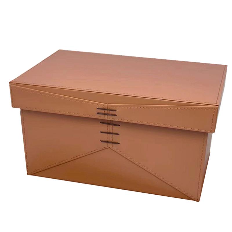 Leather Organizer Box Bedroom Clothes Organizer Box Luxury Accessory Organization Case Multifunctional Organizing Cases with Lid 320X210X180MM