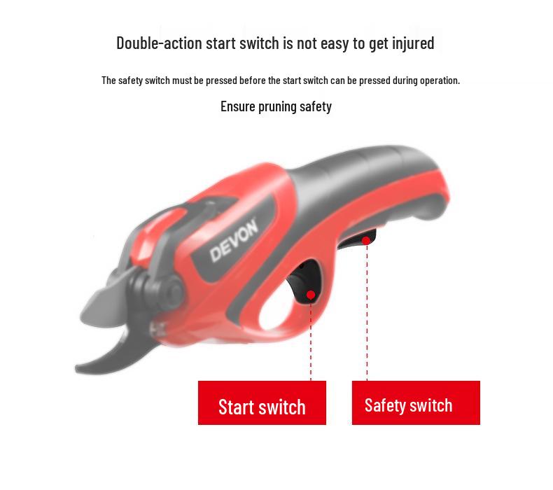 DEVON 8301 Cordless Electric Pruning Shears with Lithium Battery for Gardening and Floral Art.