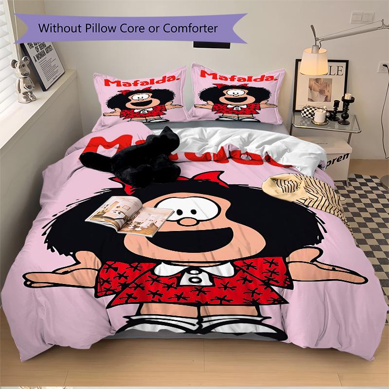 Mafalda'S Joyful Adventure Print 3Pcs Bedding Setduvet Cover With 2 Bedropillowcase Home Birthday Gift