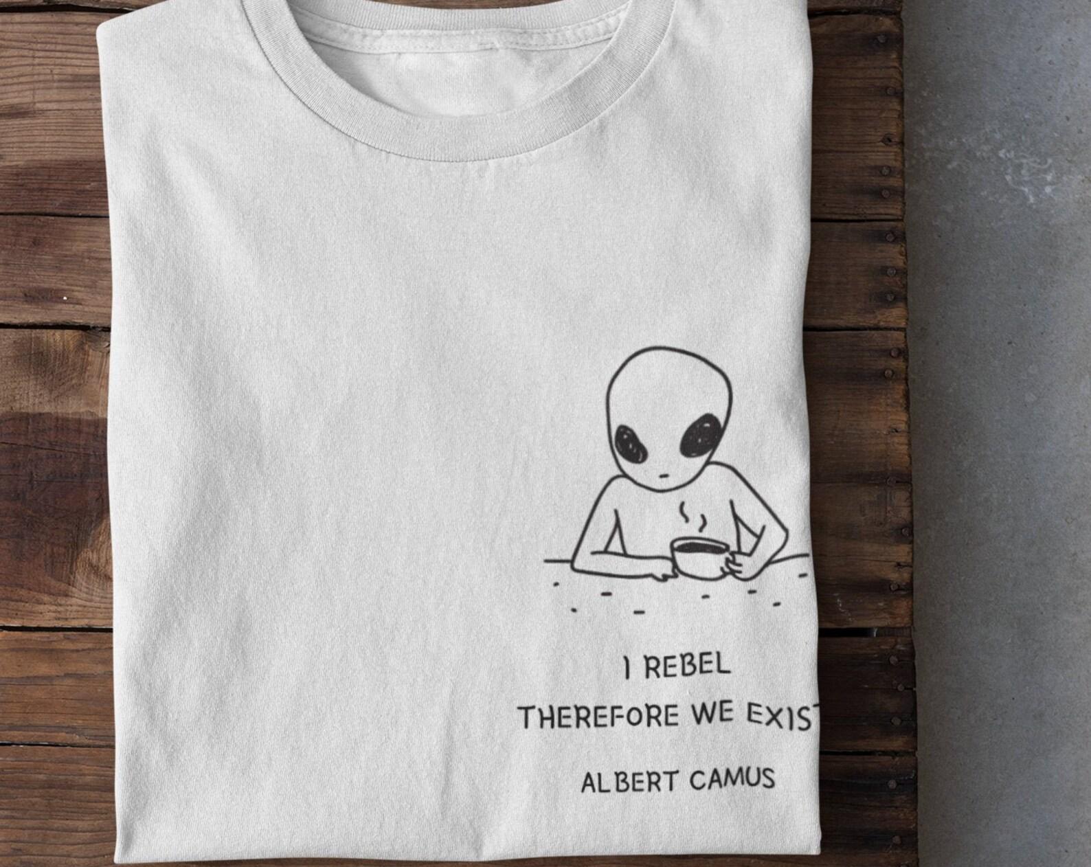 Camus Alien Pocket T-Shirt: Existential Philosophy Tee 3XL