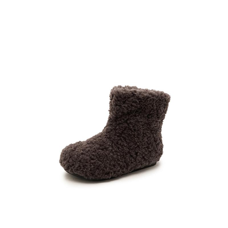 0Cm Korean Version Warm Snow Boots 0000 Winter New Velvet Birkenstock Cotton Shoes Comfortable Versatile Fluffy Shoes Short Boots