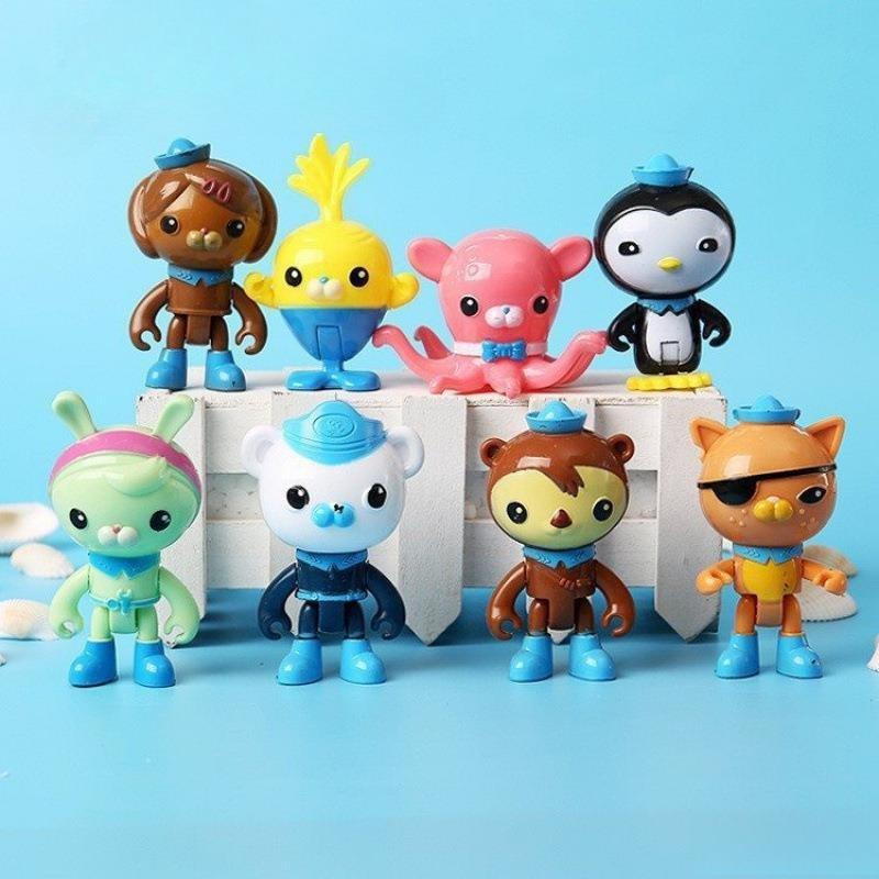 Octonauts Cartoon Toy Set - Cute Action Figures of Barnacles & Kwazii for Kids Cake Decoration Ornaments Ideal Children's Gift