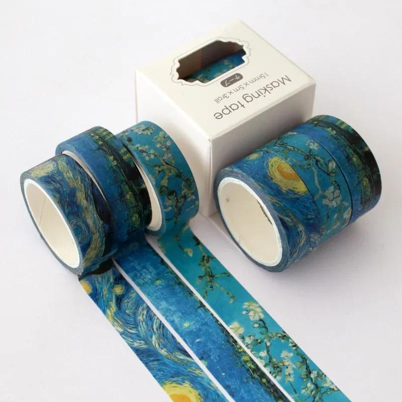 3 Rolls Per Box Landscape Series Decorative Tape Hand Account Collage DIY Decorative Materials Student Gift Decorative Tape