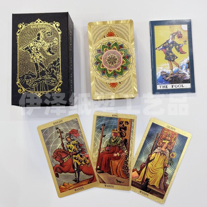 Set di Carte Tarocchi Impermeabile con Foglia d'Oro, Stampa a Colori Completi e Istruzioni di Gioco