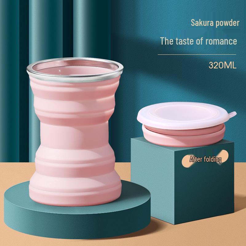 

Портативная телескопическая силиконовая дорожная кружка с сумкой для мытья Order Quantity