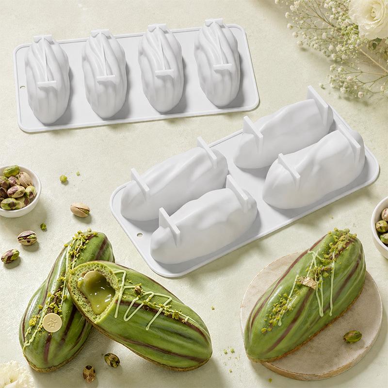 4 6 12-Cell Pistachios Design Silicone Chocolate Mold Food Grade Mousse Cake Mould Kitchen Bakeware Party Dessert Baking Tools