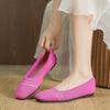 Flying Knitting Flat Bottom Hollow Breathable Soft Sole Single Shoes Women's Shoes Square Head Egg Roll Doudou Shoes Knitted Knitting