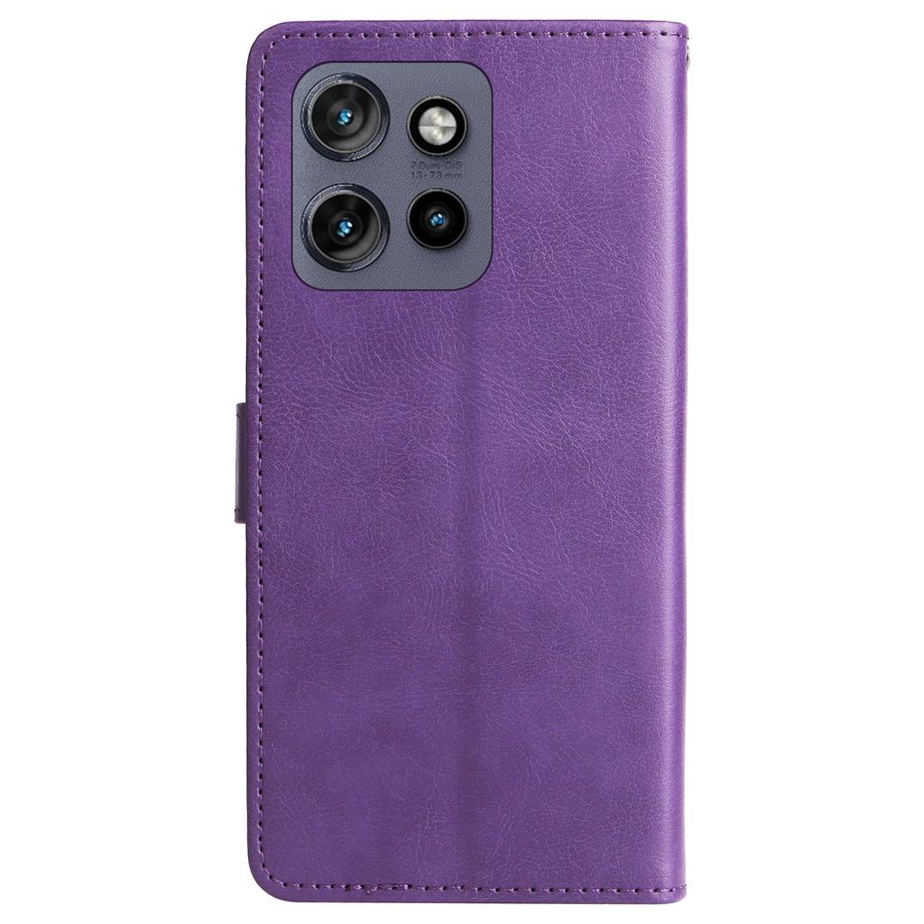 For Motorola Edge 50 Neo 5G/Moto S50 5G/Thinkphone 25 5G Case Solid Color Leather Mobile Cover Wallet Stand with Strap