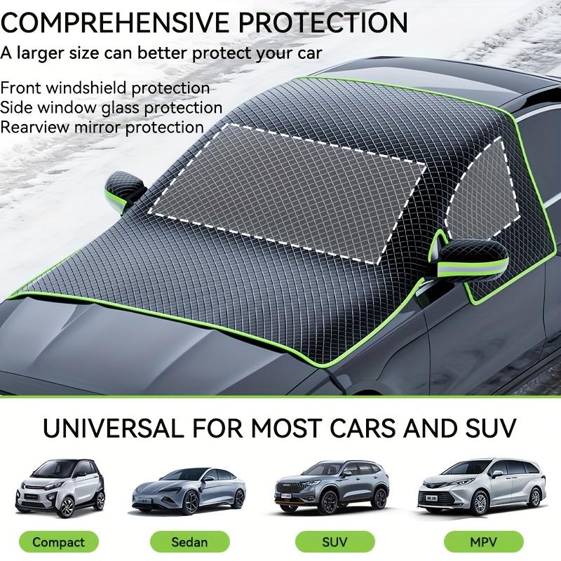 Magnetic Fixed Strap Car Windshield Snow Cover Heavy-Duty Oxford Fabric All-Weather Windshield Protector with UV Sun Shield