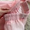 Summer Holiday Organza Gorgeous Flower 2 Piece Set Women Long Lantern Sleeve Shirt Blouse and Elastic Waist A Line Skirt Suit