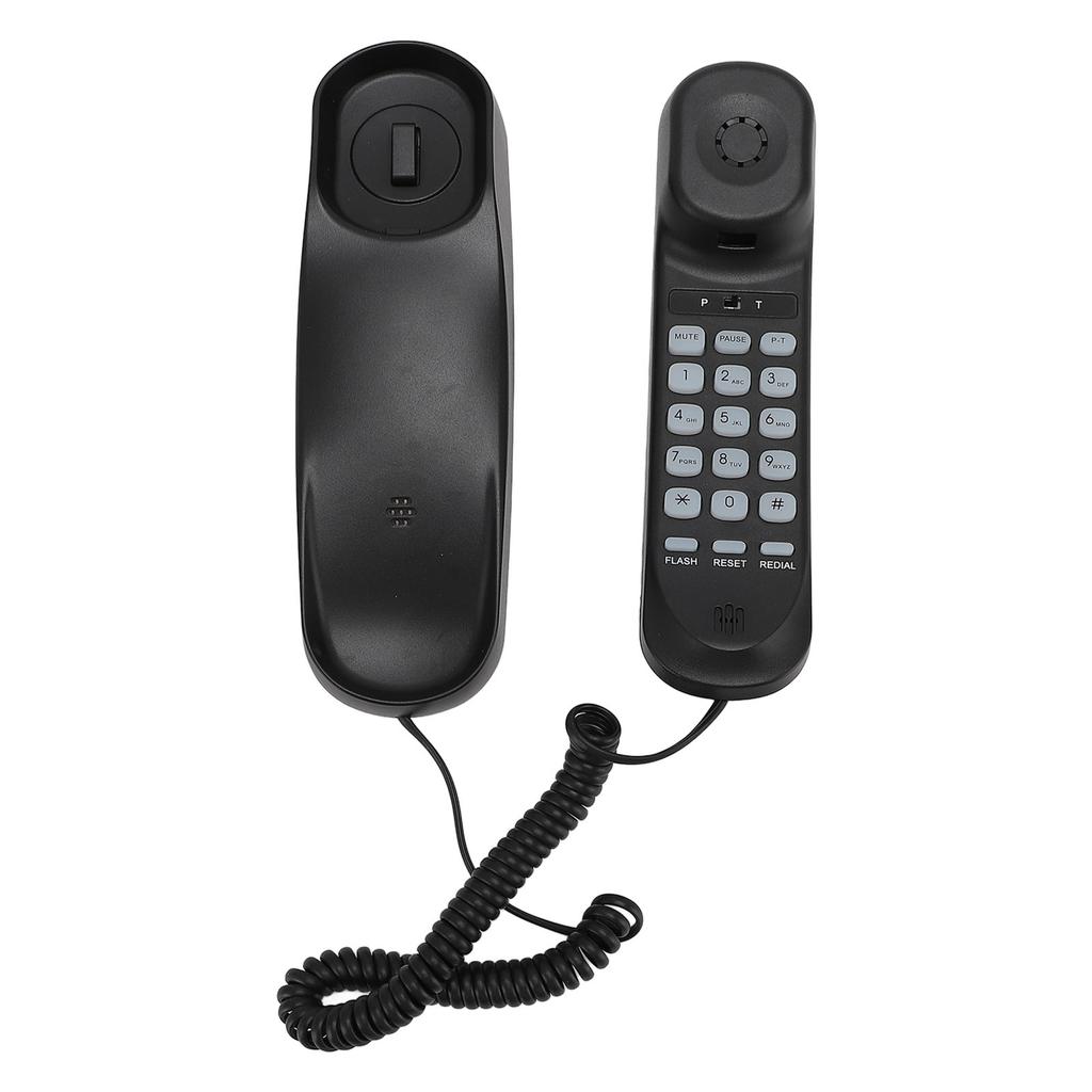 Corded Home Phone Convenient Operating Interface Retro Wall Mounted Phone for Hotel Black