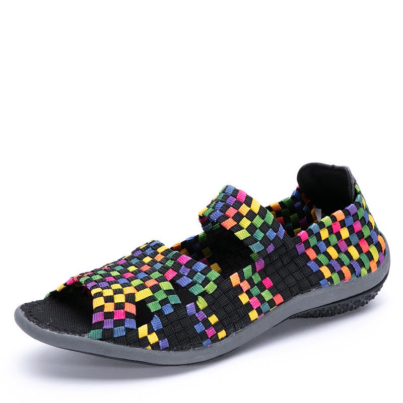 Korean Style Elastic Woven Women's Casual Sneakers