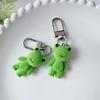 Cute 3D Flocking Frog Keychain Flocked Little Frog Couple Mobile Phone Pendant Car Keyring Earphone Backpack Charms Bag Decor