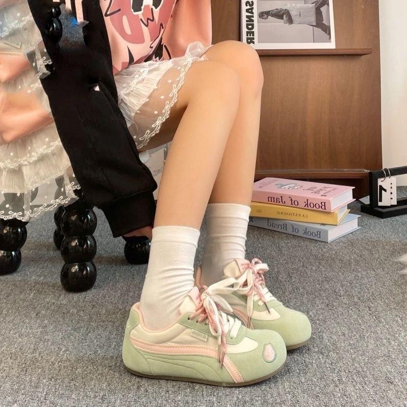 Rote Retro-Deutsche Trainingsschuhe Damen 2025 Sommer Neu Rundkopf Student Forrest Gump Schuhe Modetrend Flache Sneaker